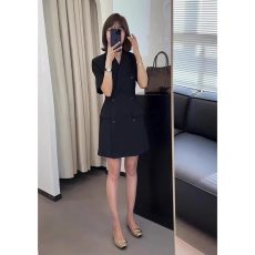 批发夏季<b class='q'>女</b>装2026新款微胖显瘦小个子茶系穿搭小香风职业西装连衣裙子