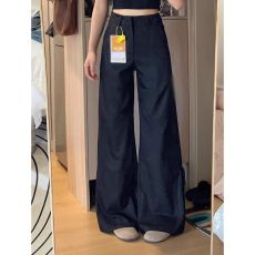批发黑色垂感高级感宽松阔腿<b class='q'>西装</b>裤春夏女<b class='q'>大码</b>胖mm显瘦小个子休闲裤子
