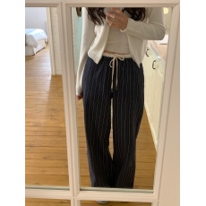 批发韩版松紧腰花边<b class='q'>休闲</b>裤女直筒显瘦<b class='q'>长裤</b>