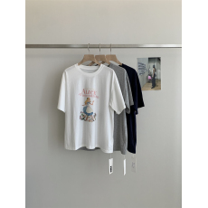 批发2025<b class='q'>韩国</b>东大门夏季新款百搭休闲童趣爱丽丝印花短袖T恤女潮