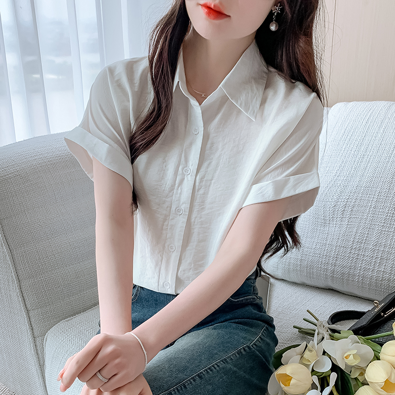 MY5227# 夏季新款宽松衬衣气质减龄蝙蝠袖上衣女裝貨源服裝批發