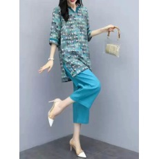 批发清仓捡漏专柜撤回外贸大码两件套洋气<b class='q'>上衣</b>阔腿裤休闲时尚套装女