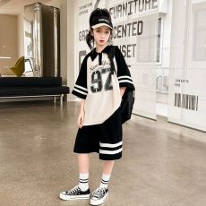 批发女童夏装套装2025新款儿童时髦洋气夏款运动服童装夏季短袖两件套