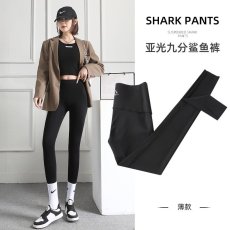 批发现货夏季亚光九分高腰提臀瑜伽裤运动健身紧身显瘦弹力塑形打底裤