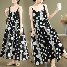 批发实拍碎花<b class='q'>连衣裙</b>棉麻森系吊带<b class='q'>连衣裙</b>大摆裙