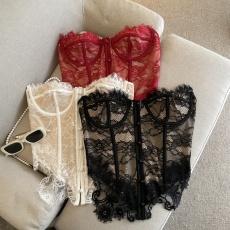 批发实拍不减性感纯欲蕾丝鱼骨抹胸上衣女辣妹<b class='q'>塑</b><b class='q'>身</b>衣吊带打底内搭外穿