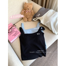 批发实拍~大方领纯色百搭基础款打底一体杯<b class='q'>背心</b>