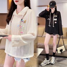 批发流苏系带<b class='q'>清凉</b>镂空条纹罩衫女夏2025年新款薄防晒针织衫上衣