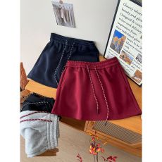 批发931# 实价-官图 纯棉华棉 夏新款宽松休闲显瘦A字百搭抽绳短裙女