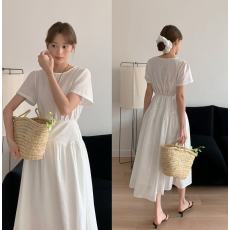 实拍已出  夏季法式棉麻气质U腰部设计感连衣裙 配发圈