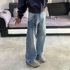 批发美式复古时尚cleanfit水洗直筒牛仔裤男勃肯鞋穿搭<b class='q'>宽松</b>阔腿裤男士