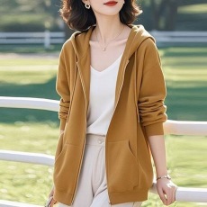 批发宽松连帽长袖卫衣外套女2026春季<b class='q'>新款</b>高级感休闲<b class='q'>运动</b>风上衣