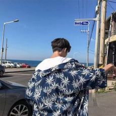 批发港风上衣花衬衫短袖男女同款宽松大码<b class='q'>亲子装</b>沙滩度假复古薄