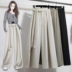 批发实拍<b class='q'>西装</b>裤春秋大码女裤子胖mm梨形身材不显胯垂感休闲阔腿裤拖地