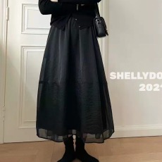 批发十三行高端<b class='q'>欧根纱</b>高腰<b class='q'>蓬蓬裙</b>仙女裙时尚百搭松紧腰显瘦A字半身裙