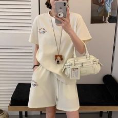 批发韩系慵懒风<b class='q'>糖果</b><b class='q'>色</b>腊肠狗套装女夏季新款韩版宽松短袖短裤两件套女