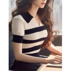 批发<b class='q'>品牌</b>折扣女装专柜撤柜<b class='q'>尾</b><b class='q'>货</b>清仓条纹法式气质名媛温柔无袖针织上衣