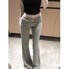 批发175高个子灰色微喇裸感垂垂裤女春夏弹力显瘦百搭打底休闲裤