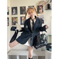 批发学院风复古<b class='q'>牛仔</b>外套女春季休闲气质西装小众设计感开衫西服上衣潮