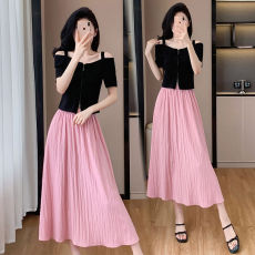 批发<b class='q'>大码</b>时尚套<b class='q'>装</b>2026夏季新款短袖T恤上衣高腰半身裙显瘦单件/两件套