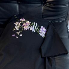 批发纯棉~刺绣藤蔓花卉短袖T恤女美式潮牌设计感高街复古夏季<b class='q'>休闲</b>体恤