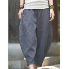 批发官网图<b class='q'>女</b>式灯笼裤2026新款显瘦棉麻九分跨裤<b class='q'>女</b><b class='q'>哈伦裤</b>宽松大码胖mm