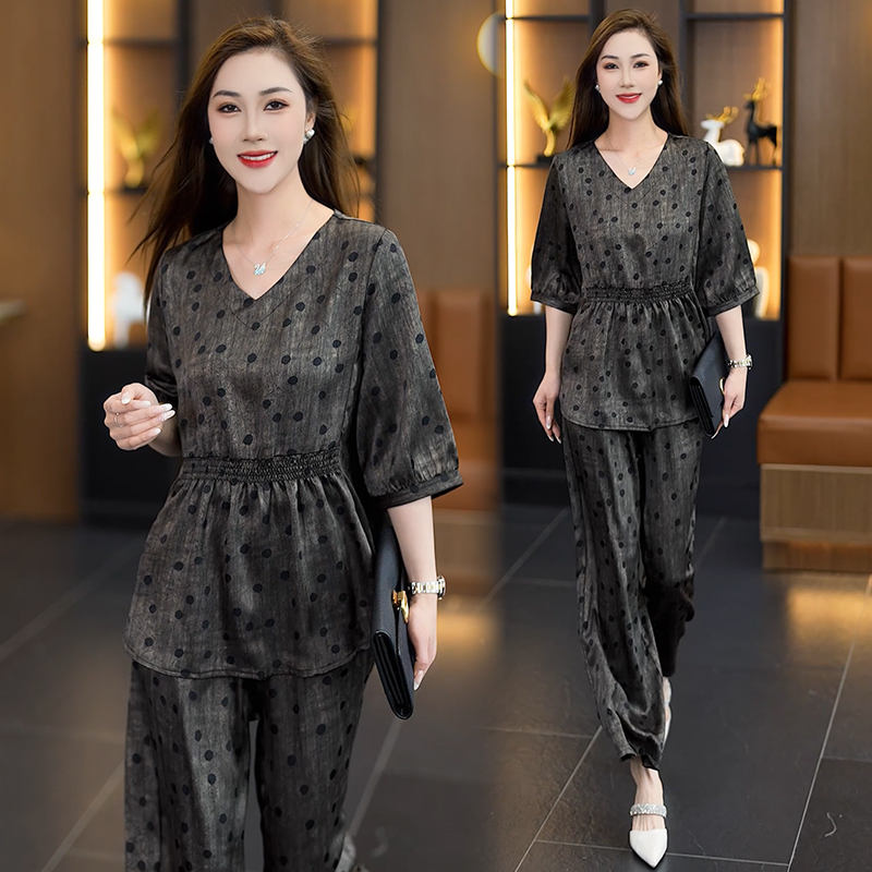 RY1387# 拍2026夏装新款高端设计感大码时尚套装气质收腰宽松显瘦两...