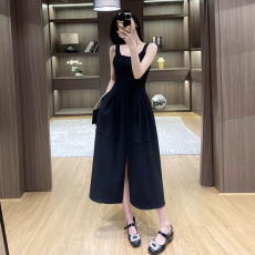 批发十三行品质 夏季韩版简约收腰<b class='q'>连衣裙</b>时髦洋气百搭无袖打底裙