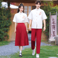 批发已出货 实拍 情侣装班服初中高中学生复古中式演出服民国风套装