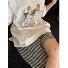 批发官图 21支纯棉210克100%棉短袖T恤女宽松<b class='q'>大码</b>印花