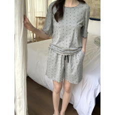 批发实拍<b class='q'>大码</b>睡衣套<b class='q'>装</b> 夏日新款INS小蝴蝶结纯棉针织套头家居服