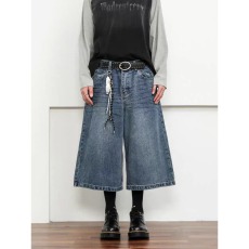 批发<b class='q'>日系</b><b class='q'>复古</b>七分牛仔裤男女同款夏季新款青少年宽松直筒水洗蓝色裤子