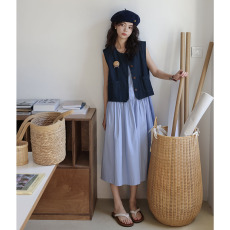 批发秒发实拍2026夏季新款 复古文艺森系<b class='q'>牛仔</b>外套<b class='q'>马甲</b>女