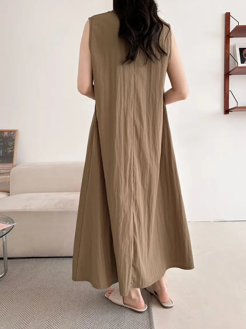 프렌치 미니멀 원피스 민소매 라운드넥 상세 이미지 20