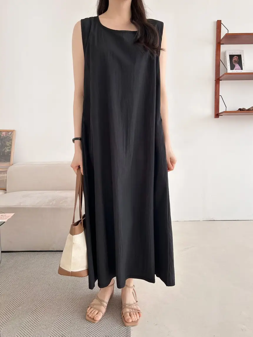 프렌치 미니멀 원피스 민소매 라운드넥 상세 이미지 25