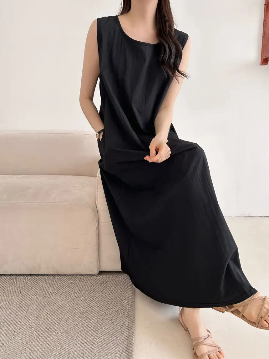 프렌치 미니멀 원피스 민소매 라운드넥 상세 이미지 28