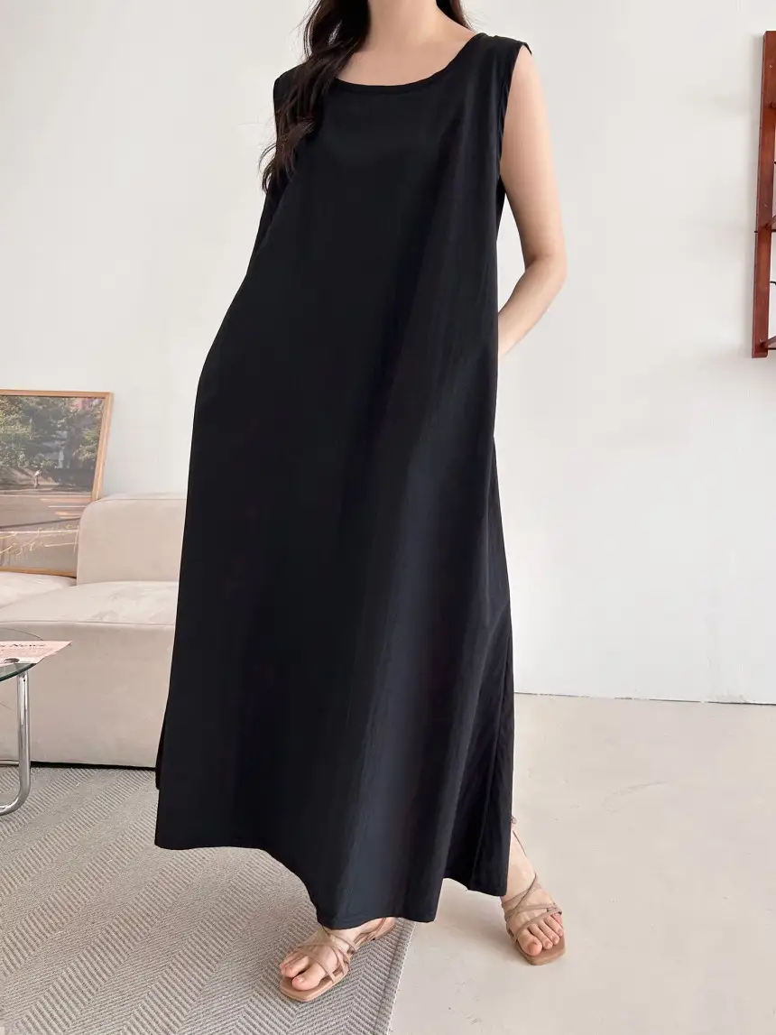 프렌치 미니멀 원피스 민소매 라운드넥 상세 이미지 30