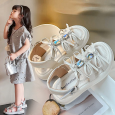 批发女童凉鞋2025年<b class='q'>夏</b>季爆款儿童露趾沙滩鞋时尚亮钻女宝宝透气防滑潮