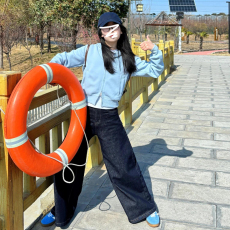 批发美式复古双拉链蓝色短款连帽<b class='q'>卫衣</b>女春季2025年新款高级感<b class='q'>开衫</b>外套