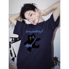 批发官图 21支纯棉210克100%棉短袖T恤女宽松<b class='q'>大码</b>印花