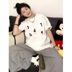 批发官图 21支纯棉210克100%棉短袖T恤女宽松<b class='q'>大码</b>印花