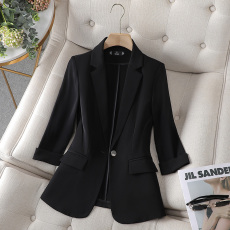 批发白色西装外套女夏薄款职业装2025年新款女神范<b class='q'>雪纺</b>小个子西服上衣