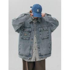 批发复古港风chic外套高级感超好看<b class='q'>牛仔</b>衣衬衫女春秋美式休闲工装褂子