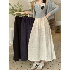 批发法式波点a字半身<b class='q'>裙</b>子女夏季宽松显瘦垂感大码仙女公主蛋糕中长<b class='q'>裙</b>