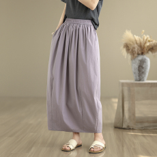 批发实拍2026春季新款高腰褶皱肌理花苞半身裙后开叉高级感赫本风半裙