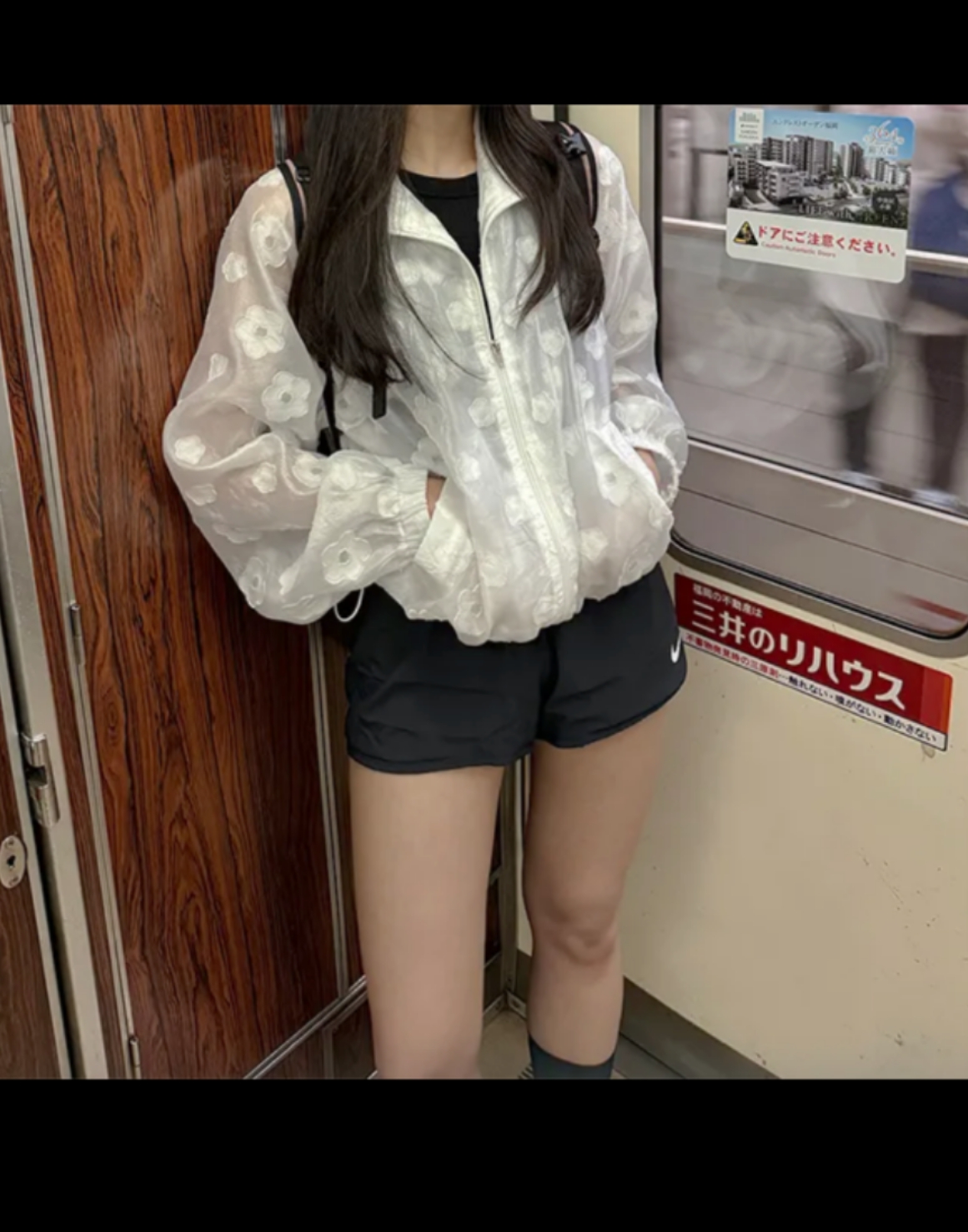 한국어 버전 꽃 어둠 곡물 레트로 귀여운 인쇄 후드가 달린 얇은 섹션 자외선 차단제 와일드 외투