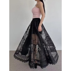 批发刺绣蕾丝半身裙春季大摆裙显瘦长裙2025新款<b class='q'>网纱</b><b class='q'>打底裤</b>长裙