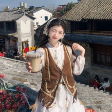 批发云南新疆大西北旅游度假复古马甲新款上衣流苏马夹白色百搭<b class='q'>连衣裙</b>