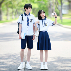 批发大量现货 情侣装短袖初高中生运动会学院风学生<b class='q'>班</b><b class='q'>服</b><b class='q'>定制</b>套装