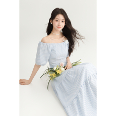 批发实拍温柔气质套装女2025夏季法式格子高腰半身裙+短袖<b class='q'>衬衣</b>两件套